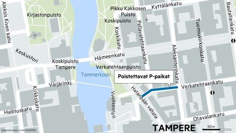 Tampereen keskustasta poistetaan parkkipaikkoja ratikkatöiden takia –  tavoitteena sujuvoittaa raskaan liikenteen kulkua - Tampere - Aamulehti