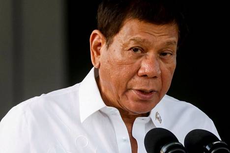 Rodrigo Duterte valittiin Filippiinien presidentiksi vuonna2016. Hänet kuvattiin helmikuussa 2021, jolloin hän puhui maan pääkaupunkialueella.