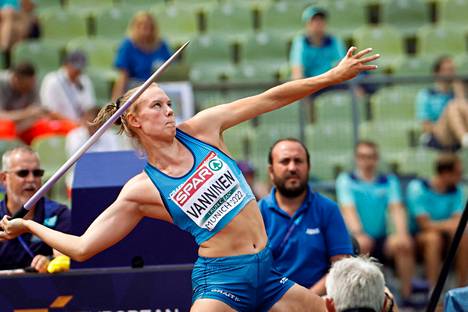 Saga Vanninen yleisurheilun EM-kisoissa Münchenissa elokuussa 2022.