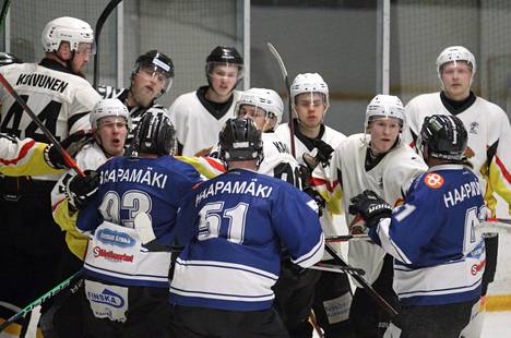 Pingviinit ja VaPS päättivät ottelun joukkotappelussa, johon rynnistivät Haapamäen veljekset Juho (93), Ville (51) ja Lauri (41). Kiista aiheutui Otto Suomalaisen ampumasta kiekosta päätösvihellyksen jälkeen.