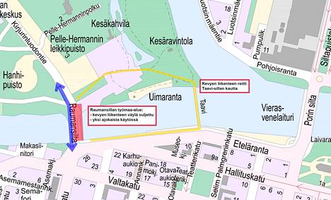 Kirjurinluotoon johtavan Raumansillan liikennettä rajoitetaan sillan kunnon  selvittämiseksi - Satakunta - Satakunnan Kansa