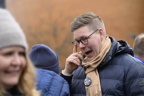 Sdp:n Antti Lindtman kuvattiin puoluevaltuuston kansalaistapahtumassa Helsingissä 19. maaliskuuta. 