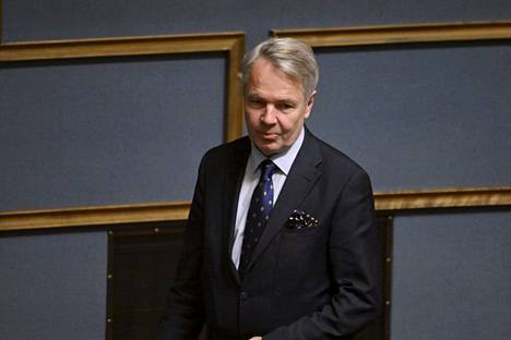 Ulkoministeri Pekka Haavisto eduskunnan täysistunnossa Helsingissä 15. marraskuuta.