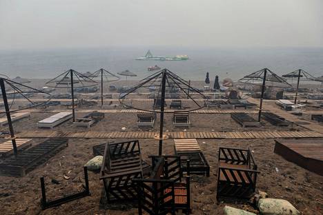 Vateran kylässä sijaitseva ranta kärsi pahoin tulipalossa Lesboksen saarella.
