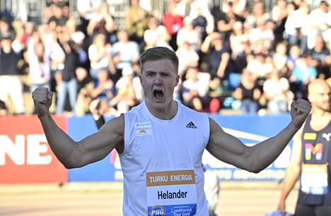 Oliver Helander tuuletti onnistumistaan Turussa Paavo Nurmen kisoissa.