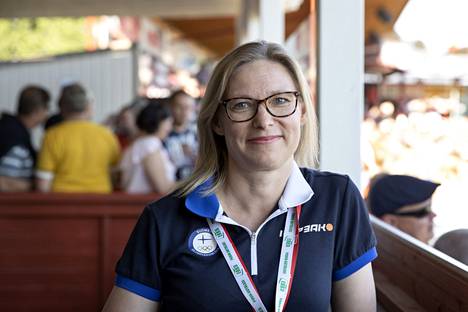 Olympiakomitean toimitusjohtaja Taina Susiluoto vieraili Porissa Suomi-Areenan keskustelutapahtumassa heinäkuussa.