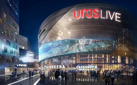 Tampereen kasinon on määrä aueta ensi vuoden joulukuussa. Havainnekuva näyttää, miltä Uros-areena voi tulevaisuudessa näyttää.