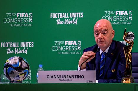 Sveitsiläinen Gianni Infantino on johtanut Fifaa vuodesta 2016. 