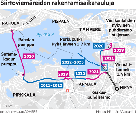 Sulkavuoren keskuspuhdistamo tarvitsee viemäritunnelit, joiden louhiminen  tuo louheautorallin Lahdenperänkadulle - Tampere - Aamulehti