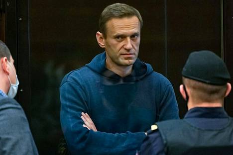 Venäjän oppositiojohtaja Aleksei Navalnyi . Kuva on otettu 2. helmikuuta, kun Navalnyita kuultiin oikeuskäsittelyssä.