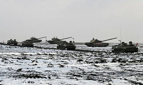 Venäjä on koonnut Ukrainan rajan läheisyyteen arviolta yli 100 000 sotilasta. Arkistokuva Kuzminskysta, eteläisestä Rostovista.