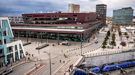 Tässä on Ruotsin Euroviisujen järjestämispaikka Malmö-areena. Viisut järjestetään ensi viikolla.