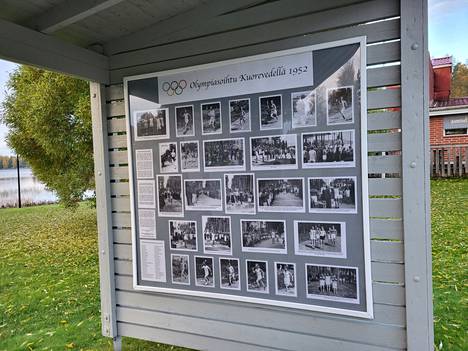 Mielenkiintoista olympiahistoriaa Kuorevedeltä esittelee muistotaulu, joka on Lentäjäveljesten aukiolla Hallissa. 
