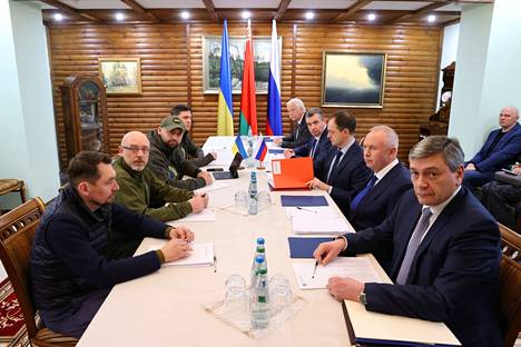Ukrainan ja Venäjän neuvottelijat tapasivat Valko-Venäjällä 7. maaliskuuta.
