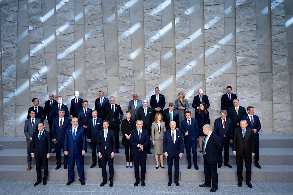 Nato-maiden johtajat tapasivat maaliskuussa 2022 Naton päämajassa Brysselissä. 