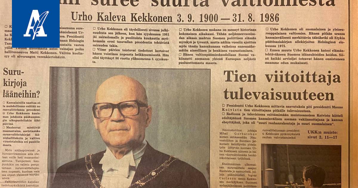 Näin Aamulehti uutisoi Urho Kekkosen kuolemasta 1986 - Uutiset - Aamulehti