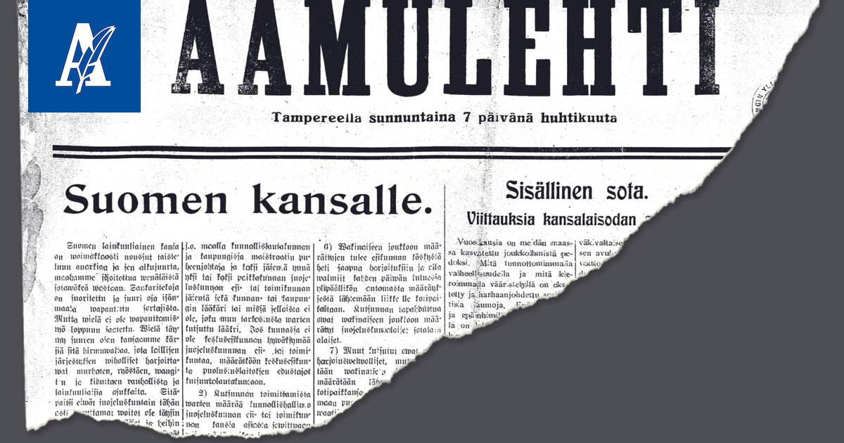 Näin sisällissodan kipeät ajat näkyivät Aamulehdessä ja muissa  tiedotusvälineissä - Kulttuuri - Aamulehti