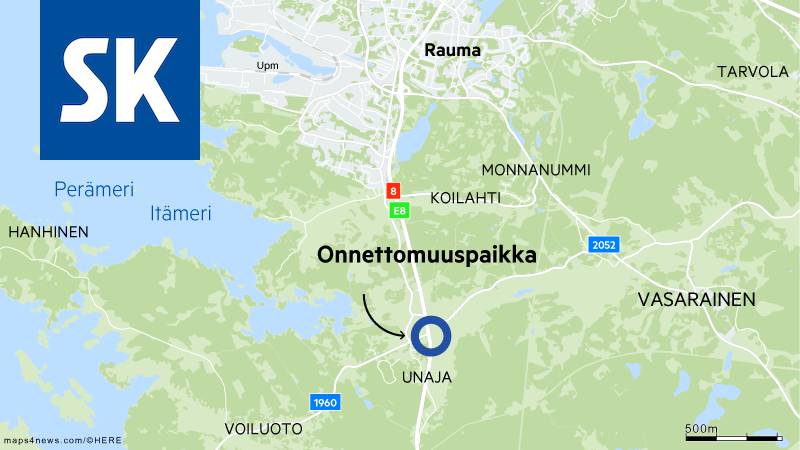 Pakettiauto ja rekka kolhivat Rauman Unajassa - Satakunta - Satakunnan Kansa